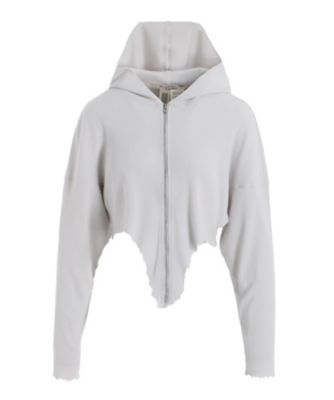＜LIMI feu (Women)＞ＣＲＵＳＨＥＤ　ＲＩＢ　ＳＴＩＴＣＨ　ＣＵＲＶＥＤ　ＨＥＭ　ＨＯＯＤＩＥ　ＬＰーＴ３３ー０４７