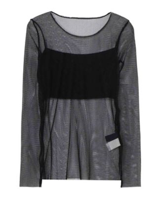 LIMI feu (Women)/リミフゥ MODIFIED TULLE BUILT IN BRA LONG SLEEVE TーSHIRT LPーT36ー931