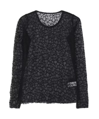 ＜LIMI feu (Women)＞ＧＩＲＡＦＦＥ　ＴＵＬＬＥ　ＳＬＩＭ　ＬＯＮＧ　ＳＬＥＥＶＥ　ＴーＳＨＩＲＴ　ＬＰーＴ５０ー９３７