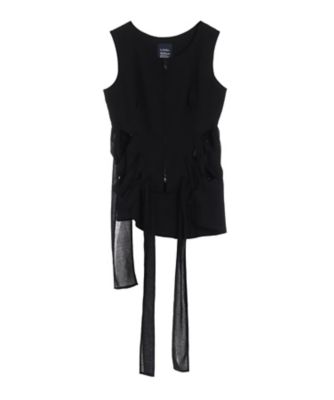 ＜LIMI feu (Women)＞ＧＡＵＺＥ　ＲＩＢＢＯＮ　ＬＡＣＥーＵＰ　ＶＥＳＴ　ＬＰーＹ０３ー２０９