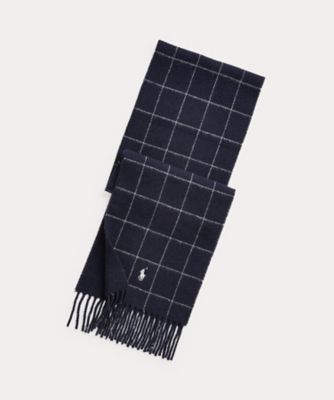 ＜POLO RALPH LAUREN (Men)＞ウィンドウペン　ウールブレンド　スカーフ　ＭＡＰＯＨＧＳ０Ｊ３２１１１４