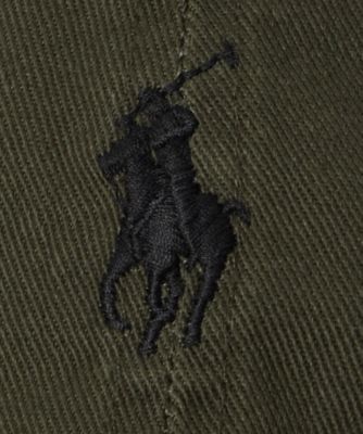 POLO RALPH LAUREN 未使用タグ付 ポニー刺繍 レザーパッチ チノ コットン チノ ボール キャップ MAPOHGS0J422334