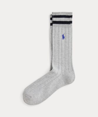 POLO RALPH LAUREN (Men)/ポロ ラルフ ローレン ストライプドカフ コットンブレンド クルー ソックス MAPOHOS03420878
