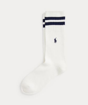 POLO RALPH LAUREN (Men)/ポロ ラルフ ローレン ストライプドカフ コットンブレンド クルー ソックス MAPOHOS03420885