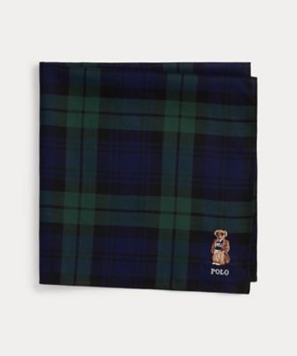 Polo ベア チェック コットン ハンカチーフ