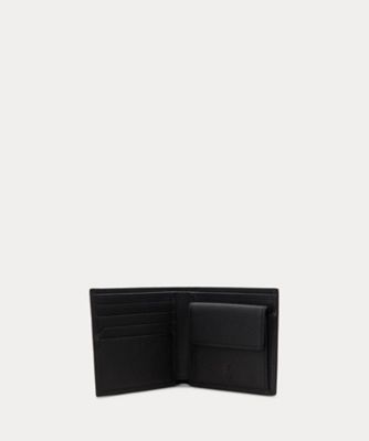 ペブルド レザー ビルフォールド コイン ウォレット