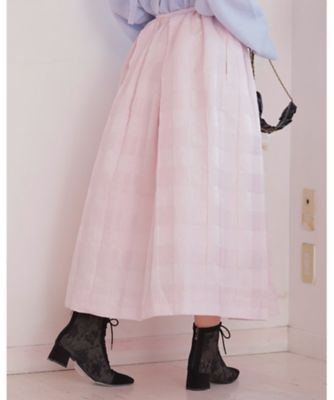 ＜MAISON MARBLE (Women)＞Ｐｉｎｋ　Ｊａｃｑｕａｒｄ　Ｓｋｉｒｔ　ＭＡＷ２３０１２