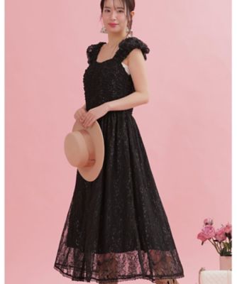 ＜MAISON MARBLE (Women)＞Ｌａｃｙ　Ｍｏｎｏｔｏｎｅ　Ｄｒｅｓｓ　ＭＡＷ２４０００８
