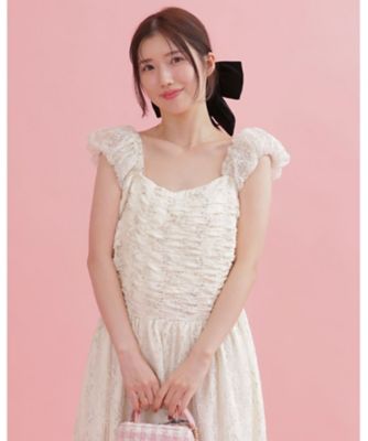 ＜MAISON MARBLE (Women)＞Ｌａｃｙ　Ｍｏｎｏｔｏｎｅ　Ｄｒｅｓｓ　ＭＡＷ２４０００９