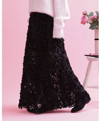 ＜MAISON MARBLE (Women)＞Ｒｏｓｅ　Ｎｏｉｒ　Ｓｋｉｒｔ　ＭＡＷ２４０１１２