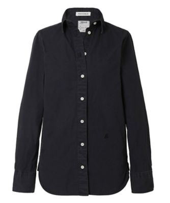 マディソンブルー　シャツ黒 マディソンブルーMADISONBLUE カウレザーコンパクトCPOシャツ