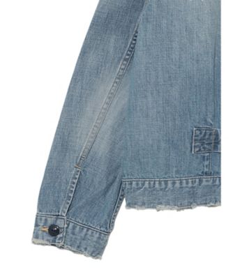 大人気即完売　ウォッシュドDEMIMブルゾン 2023年秋の新作】パッチワークデニム ジップブルゾン+ワイド