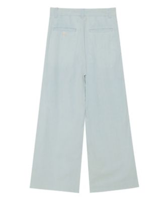 PLEATED WIDE LEG PT CHAMBRAY（VW