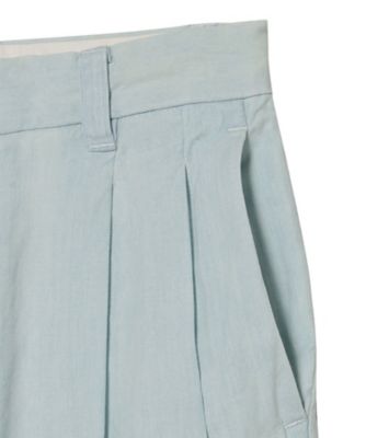 PLEATED WIDE LEG PT CHAMBRAY（VW