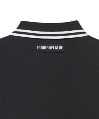▪️マディソンブルー▪️CREW NECK BORDER POブラック▪️完売品▪️ DOUBLE STRIPE COLLAR POLO KNIT