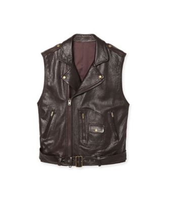 RIDERS VEST LEATHER MNS MB264ー1013M