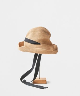 ＜mature ha. (Women)＞ＢＯＸＥＤ　ＨＡＴ　ペーパーアバカ　１１ｃｍ　ブリム　グログランリボン