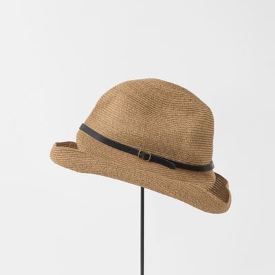 ＜mature ha. (Women)＞ＢＯＸＥＤ　ＨＡＴ　ｐａｐｅｒ　ａｂａｃａ　１１ｃｍ　ｂｒｉｍ　ｌｅａｔｈｅｒ　ｂｅｌｔ　ＭＢＯＸ―７０１１ＬＴ