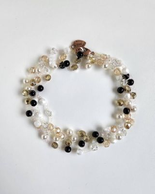 ＜Milly Callegari (Women)＞ガラスパール　ブラック＆ホワイト＆クリア＆シャンパンカラー　ネックレス