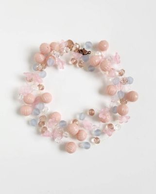 ＜Milly Callegari (Women)＞フラワーローズピンク＆ライトブルー　ネックレス　ＭＣ００６－ＦＲＢ２２０