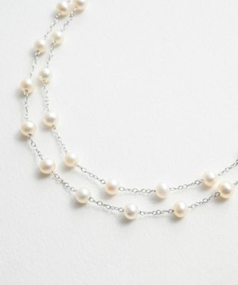 MITSUKOSHI 二連淡水パールネックレス MITSUKOSHI 二連淡水パールネックレス