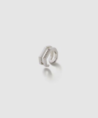 ＜Hirotaka (Women)＞ＭＡＮＨＡＴＴＡＮ　ダブルラインオクタゴン　ダイヤモンド　イヤーカフ　※シングル　ＭＨ８９ＳＤＦ