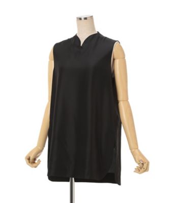 Mame Kurogouchi ノースリーブトップス BK Basic Silk Sleeveless Top MK0408ー