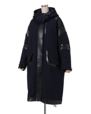 Shadow patched wool hooded coat-