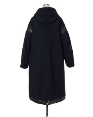 レビュー投稿で選べる特典 mame Shadow patched wool hooded coat