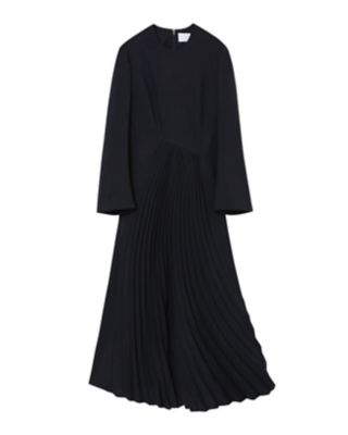 mame kurogouchi curved pleated dressグレー