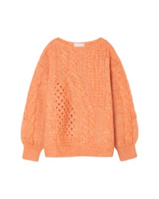 etretokyomame Multi Color Cable Knit Pullover