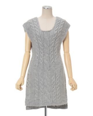 61%OFF!】 マメMulti-Pattern Sleeveless Knitted Dress aob.adv.br