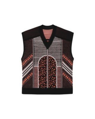 Osmanthus Motif Jacquard Knitted Vest