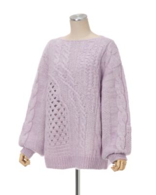 Mame Multi-Pattern Cable Knitted Sweater - ニット/セーター