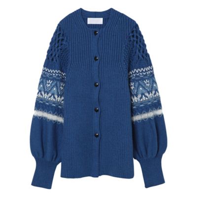 21ss】Cotton Nordic Knit Cardigan - blue | www.innoveering.net