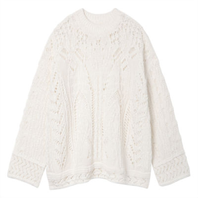 Ｃｕｒｔａｉｎ　Ｌａｃｅ　Ｐａｔｔｅｒｎ　Ｋｎｉｔｔｅｄ　Ｐｕｌｌｏｖｅｒ