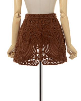 最終Cord Embroidery Wrapped Skirt コード刺繍レディース