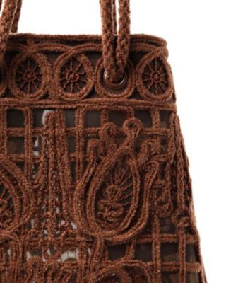 CORD EMBROIDERY BUCKET BAG