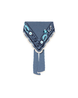＜三越伊勢丹/公式＞【SALE】Mame Kurogouchi (Women)/マメ クロゴウチ Floral Motif Hand-Knitted Scarf BLUE スカーフ・ショール【三越伊勢丹/公式】