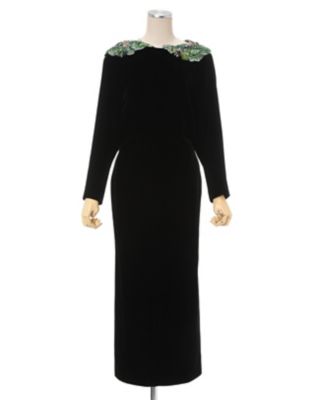 定価154000円Mame Embroidered Velvet Dress