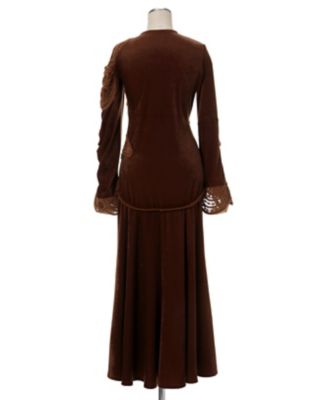 Ｃｏｒｄ Ｅｍｂｒｏｉｄｅｒｙ Ｖｅｌｖｅｔ Ｊｅｒｓｅｙ Ｌｏｎｇ Ｄｒｅｓｓ | Mame Kurogouchi (Women)/マメ クロゴウチ  | 三越伊勢丹オンラインストア・通販【公式】