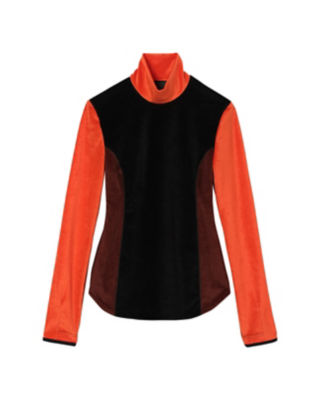 Velour Jersey High Neck Top | Mame 