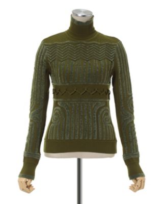 Ｊｏｍｏｎ　Ｐａｔｔｅｒｎ　Ｈｉｇｈ　Ｎｅｃｋ　Ｋｎｉｔｔｅｄ　Ｔｏｐ