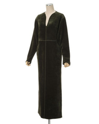 V－Neck Velour Knit Dress | Mame Kurogouchi 