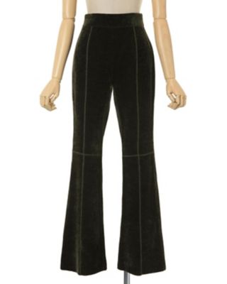 MEER. メーア RIB HEM VELVET PANTS BLK