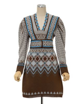 Fair lsle Knitted Dress 伊勢丹新宿店別注 