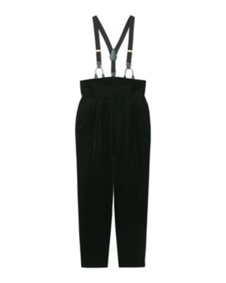 black velvet tapered trousers