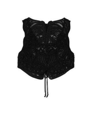 カラーブラックCord Embroidery Vest
