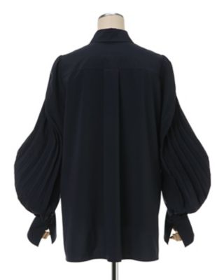 新入荷 SLEEVE MYNE PLEATED なぐもふうか NAVY SHIRT トップス - www ...