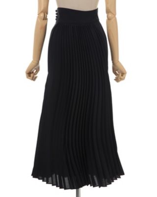 Curved Pleated Flared Skirt | Mame 
